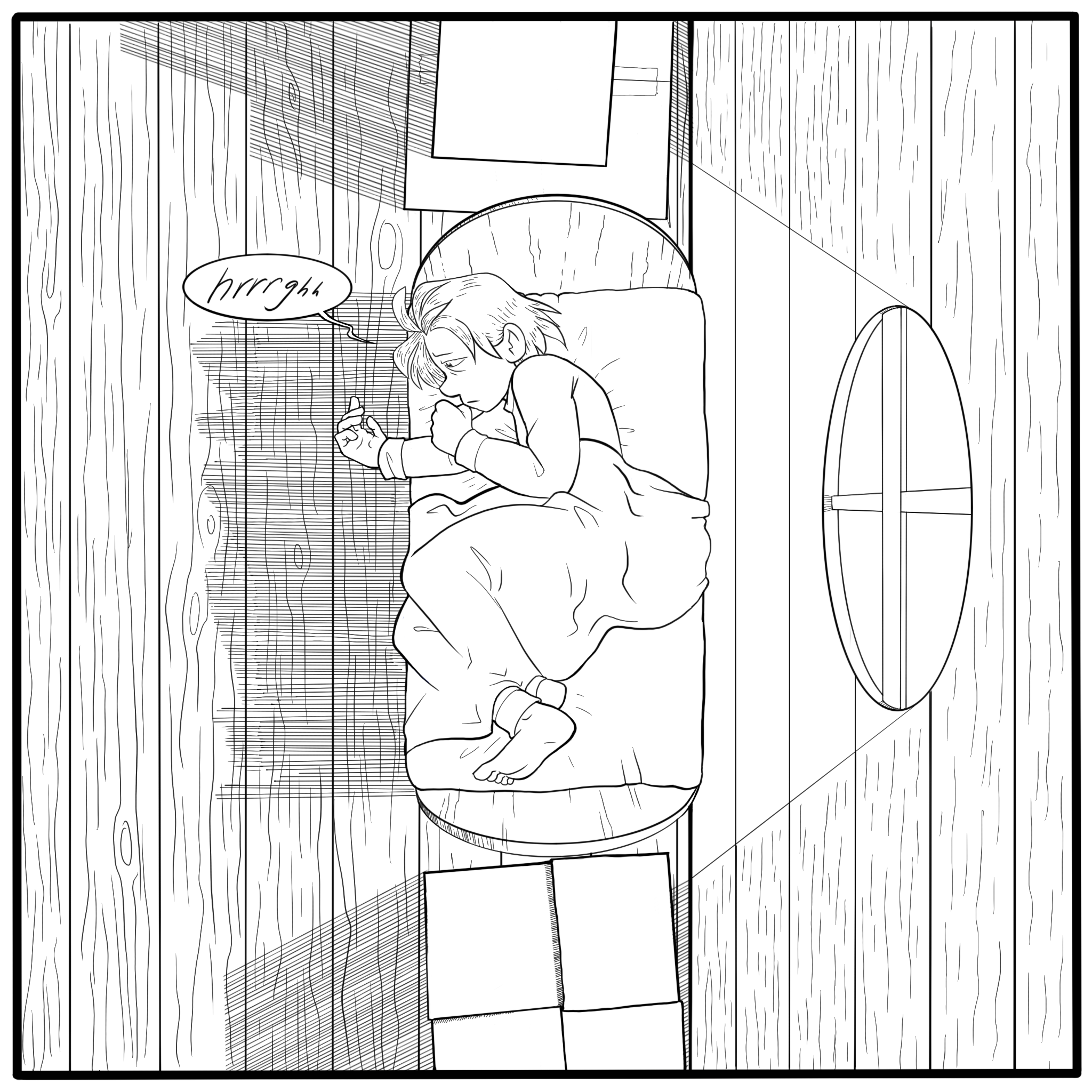 Anikai is now fully awake. She moodily contemplates her hand.