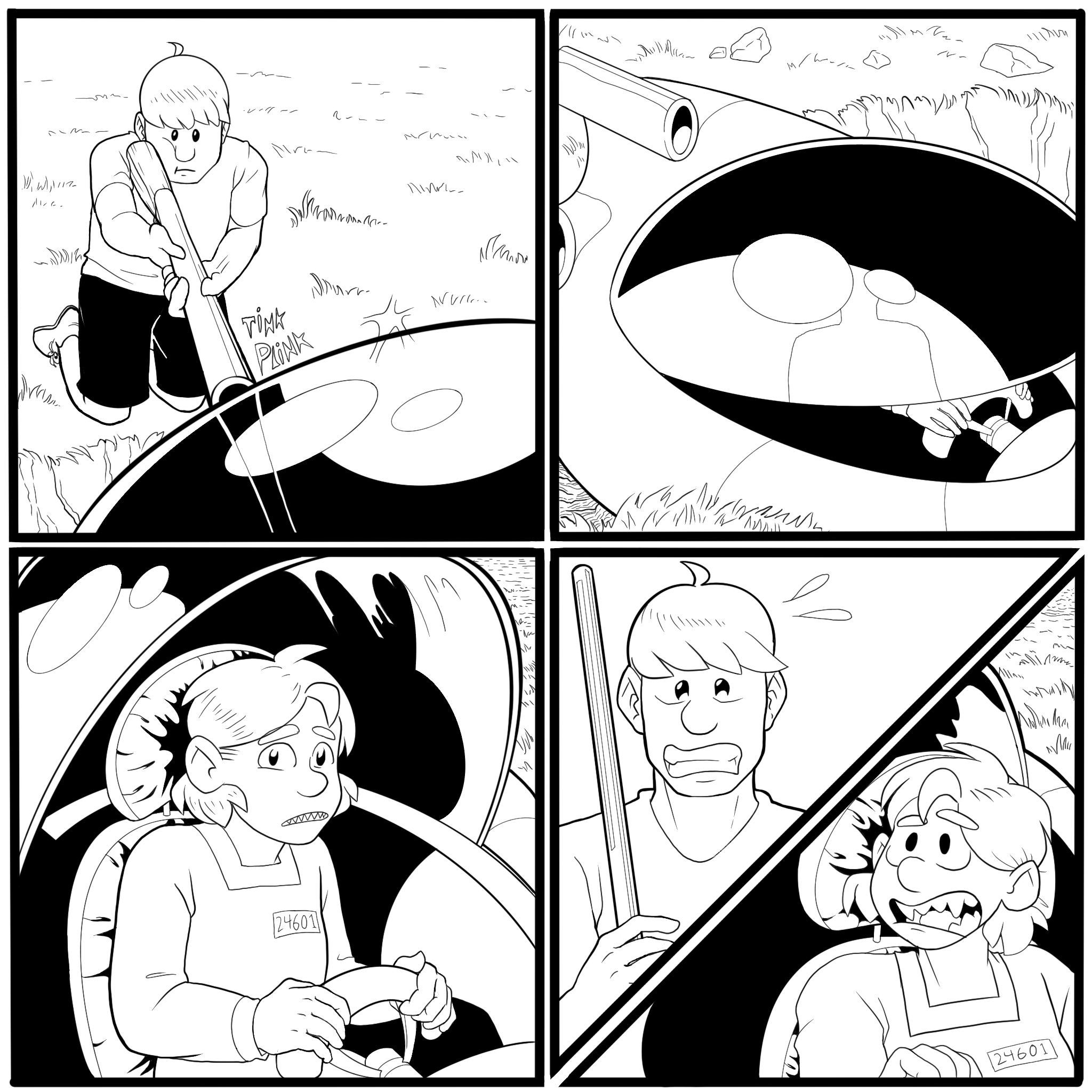 Simon and Anikai are mutually horrified. Wow I was not great at drawing exaggerated facial expressions.